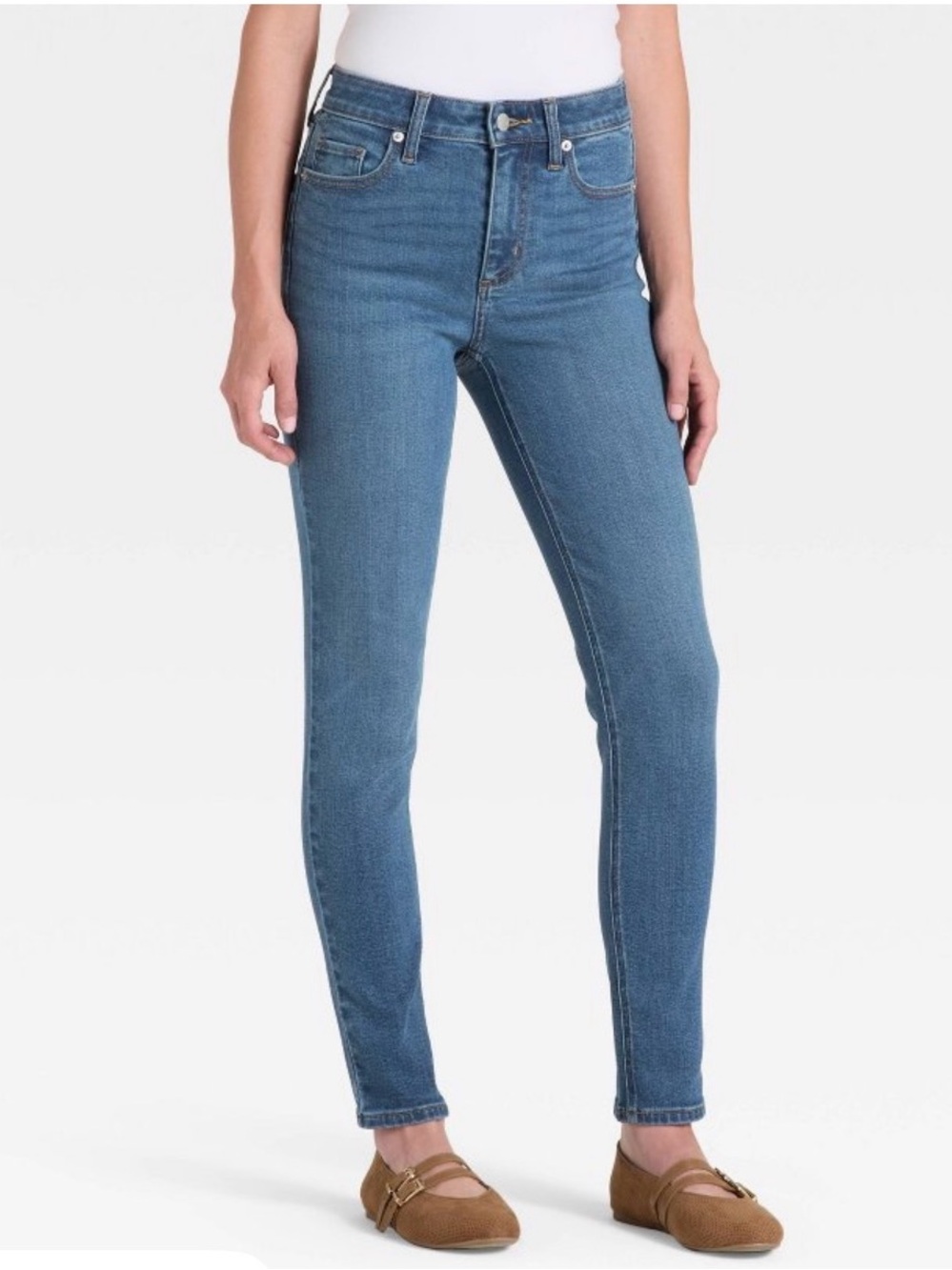 Universal Thread Women's Light Blue Straight Leg Jeans High Rise Skinny 12R